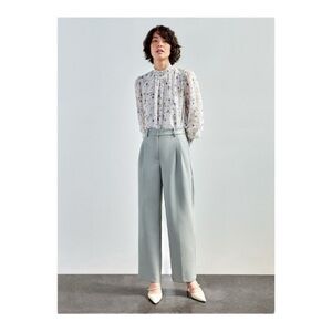 Wilfred effortless faux leather Wide Leg  Trousers in Sage Green size 0